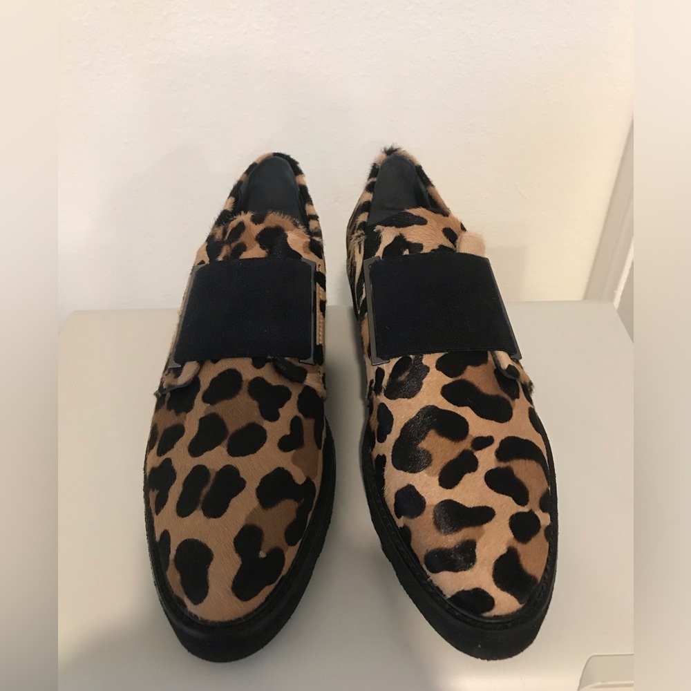 NEW! Aquatalia haircalf, leopard loafers SZ 9
